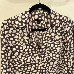 Ann Taylor animal print camp shirt